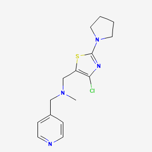 molecular formula C15H19ClN4S B7107401 N-[(4-chloro-2-pyrrolidin-1-yl-1,3-thiazol-5-yl)methyl]-N-methyl-1-pyridin-4-ylmethanamine 