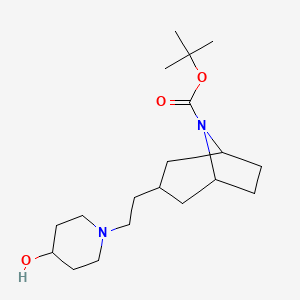 molecular formula C19H34N2O3 B7107473 Tert-butyl 3-[2-(4-hydroxypiperidin-1-yl)ethyl]-8-azabicyclo[3.2.1]octane-8-carboxylate 