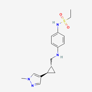 molecular formula C16H22N4O2S B7107485 N-[4-[[(1R,2R)-2-(1-methylpyrazol-4-yl)cyclopropyl]methylamino]phenyl]ethanesulfonamide 