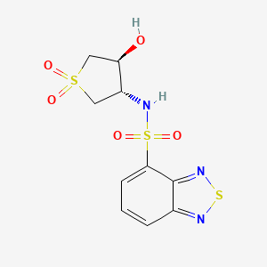 molecular formula C10H11N3O5S3 B7107494 N-[(3S,4S)-4-hydroxy-1,1-dioxothiolan-3-yl]-2,1,3-benzothiadiazole-4-sulfonamide 