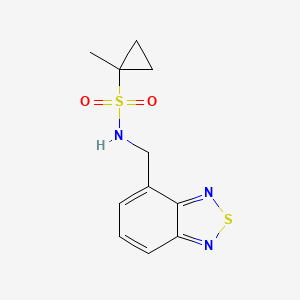 molecular formula C11H13N3O2S2 B7107533 N-(2,1,3-benzothiadiazol-4-ylmethyl)-1-methylcyclopropane-1-sulfonamide 