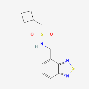 molecular formula C12H15N3O2S2 B7107554 N-(2,1,3-benzothiadiazol-4-ylmethyl)-1-cyclobutylmethanesulfonamide 