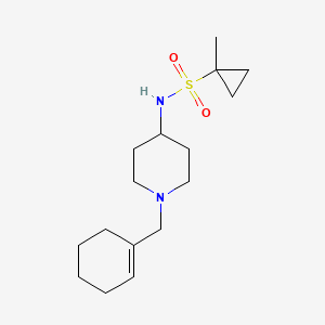 molecular formula C16H28N2O2S B7107564 N-[1-(cyclohexen-1-ylmethyl)piperidin-4-yl]-1-methylcyclopropane-1-sulfonamide 