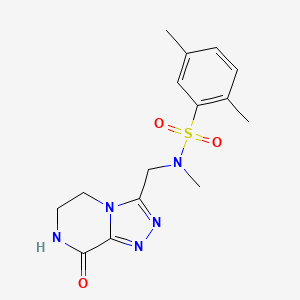 molecular formula C15H19N5O3S B7107578 N,2,5-trimethyl-N-[(8-oxo-6,7-dihydro-5H-[1,2,4]triazolo[4,3-a]pyrazin-3-yl)methyl]benzenesulfonamide 