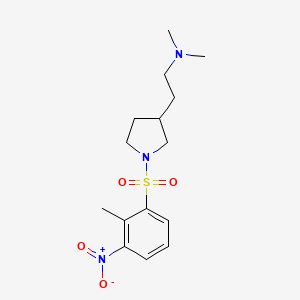 molecular formula C15H23N3O4S B7107656 N,N-dimethyl-2-[1-(2-methyl-3-nitrophenyl)sulfonylpyrrolidin-3-yl]ethanamine 