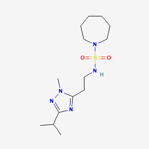 molecular formula C14H27N5O2S B7107720 N-[2-(2-methyl-5-propan-2-yl-1,2,4-triazol-3-yl)ethyl]azepane-1-sulfonamide 