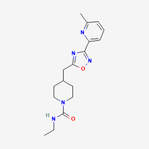 molecular formula C17H23N5O2 B7107738 N-ethyl-4-[[3-(6-methylpyridin-2-yl)-1,2,4-oxadiazol-5-yl]methyl]piperidine-1-carboxamide 