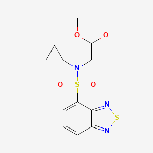 molecular formula C13H17N3O4S2 B7107802 N-cyclopropyl-N-(2,2-dimethoxyethyl)-2,1,3-benzothiadiazole-4-sulfonamide 