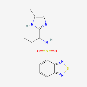 molecular formula C13H15N5O2S2 B7107834 N-[1-(5-methyl-1H-imidazol-2-yl)propyl]-2,1,3-benzothiadiazole-4-sulfonamide 