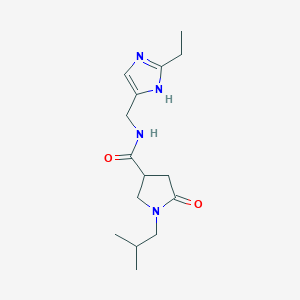 molecular formula C15H24N4O2 B7107958 N-[(2-ethyl-1H-imidazol-5-yl)methyl]-1-(2-methylpropyl)-5-oxopyrrolidine-3-carboxamide 