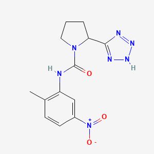 molecular formula C13H15N7O3 B7108063 N-(2-methyl-5-nitrophenyl)-2-(2H-tetrazol-5-yl)pyrrolidine-1-carboxamide 