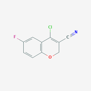 molecular formula C10H5ClFNO B071081 4-chloro-6-fluoro-2H-chromene-3-carbonitrile CAS No. 175205-57-9
