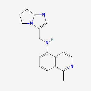 molecular formula C17H18N4 B7108150 N-(6,7-dihydro-5H-pyrrolo[1,2-a]imidazol-3-ylmethyl)-1-methylisoquinolin-5-amine 