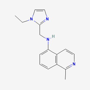 molecular formula C16H18N4 B7108168 N-[(1-ethylimidazol-2-yl)methyl]-1-methylisoquinolin-5-amine 