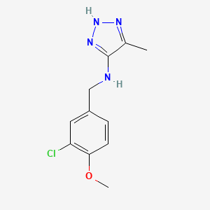 molecular formula C11H13ClN4O B7108184 N-[(3-chloro-4-methoxyphenyl)methyl]-5-methyl-2H-triazol-4-amine 
