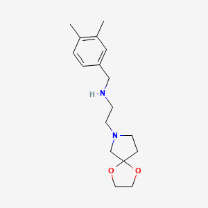 molecular formula C17H26N2O2 B7108209 N-[(3,4-dimethylphenyl)methyl]-2-(1,4-dioxa-7-azaspiro[4.4]nonan-7-yl)ethanamine 
