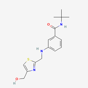 molecular formula C16H21N3O2S B7108216 N-tert-butyl-3-[[4-(hydroxymethyl)-1,3-thiazol-2-yl]methylamino]benzamide 