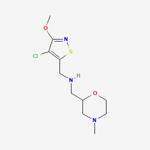 molecular formula C11H18ClN3O2S B7108293 N-[(4-chloro-3-methoxy-1,2-thiazol-5-yl)methyl]-1-(4-methylmorpholin-2-yl)methanamine 