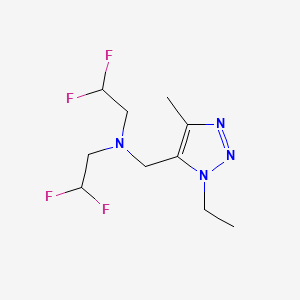 molecular formula C10H16F4N4 B7108383 N-(2,2-difluoroethyl)-N-[(3-ethyl-5-methyltriazol-4-yl)methyl]-2,2-difluoroethanamine 