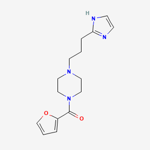 molecular formula C15H20N4O2 B7108596 furan-2-yl-[4-[3-(1H-imidazol-2-yl)propyl]piperazin-1-yl]methanone 