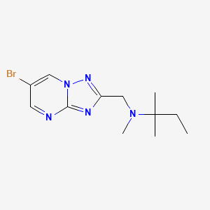 molecular formula C12H18BrN5 B7108633 N-[(6-bromo-[1,2,4]triazolo[1,5-a]pyrimidin-2-yl)methyl]-N,2-dimethylbutan-2-amine 