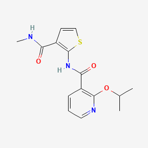 molecular formula C15H17N3O3S B7108860 N-[3-(methylcarbamoyl)thiophen-2-yl]-2-propan-2-yloxypyridine-3-carboxamide 