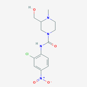molecular formula C13H17ClN4O4 B7108916 N-(2-chloro-4-nitrophenyl)-3-(hydroxymethyl)-4-methylpiperazine-1-carboxamide 
