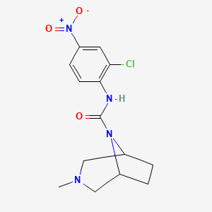 molecular formula C14H17ClN4O3 B7108926 N-(2-chloro-4-nitrophenyl)-3-methyl-3,8-diazabicyclo[3.2.1]octane-8-carboxamide 