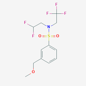 molecular formula C12H14F5NO3S B7108992 N-(2,2-difluoroethyl)-3-(methoxymethyl)-N-(2,2,2-trifluoroethyl)benzenesulfonamide 