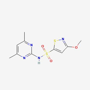 molecular formula C10H12N4O3S2 B7108996 N-(4,6-dimethylpyrimidin-2-yl)-3-methoxy-1,2-thiazole-5-sulfonamide 