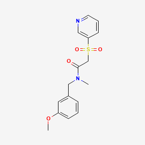 molecular formula C16H18N2O4S B7109095 N-[(3-methoxyphenyl)methyl]-N-methyl-2-pyridin-3-ylsulfonylacetamide 