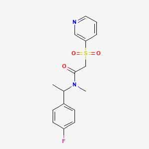 molecular formula C16H17FN2O3S B7109101 N-[1-(4-fluorophenyl)ethyl]-N-methyl-2-pyridin-3-ylsulfonylacetamide 