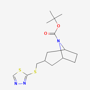 molecular formula C15H23N3O2S2 B7109108 Tert-butyl 3-(1,3,4-thiadiazol-2-ylsulfanylmethyl)-8-azabicyclo[3.2.1]octane-8-carboxylate 