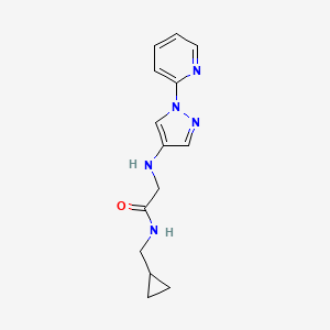 molecular formula C14H17N5O B7109293 N-(cyclopropylmethyl)-2-[(1-pyridin-2-ylpyrazol-4-yl)amino]acetamide 