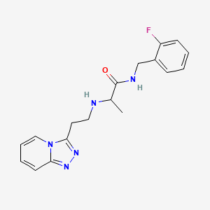 molecular formula C18H20FN5O B7109344 N-[(2-fluorophenyl)methyl]-2-[2-([1,2,4]triazolo[4,3-a]pyridin-3-yl)ethylamino]propanamide 