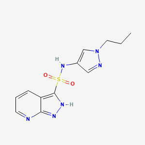 molecular formula C12H14N6O2S B7109401 N-(1-propylpyrazol-4-yl)-2H-pyrazolo[3,4-b]pyridine-3-sulfonamide 