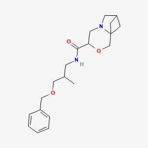 molecular formula C20H28N2O3 B7109432 N-(2-methyl-3-phenylmethoxypropyl)-3-oxa-6-azatricyclo[6.1.1.01,6]decane-4-carboxamide 