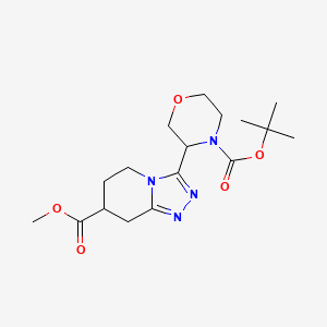 molecular formula C17H26N4O5 B7109639 Tert-butyl 3-(7-methoxycarbonyl-5,6,7,8-tetrahydro-[1,2,4]triazolo[4,3-a]pyridin-3-yl)morpholine-4-carboxylate 
