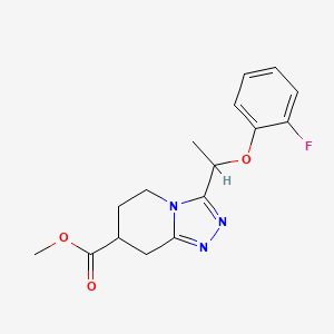 molecular formula C16H18FN3O3 B7109691 Methyl 3-[1-(2-fluorophenoxy)ethyl]-5,6,7,8-tetrahydro-[1,2,4]triazolo[4,3-a]pyridine-7-carboxylate 