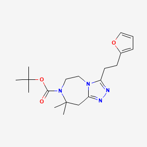 molecular formula C19H28N4O3 B7109912 tert-butyl 3-[2-(furan-2-yl)ethyl]-8,8-dimethyl-6,9-dihydro-5H-[1,2,4]triazolo[4,3-d][1,4]diazepine-7-carboxylate 
