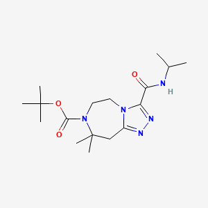 molecular formula C17H29N5O3 B7109919 tert-butyl 8,8-dimethyl-3-(propan-2-ylcarbamoyl)-6,9-dihydro-5H-[1,2,4]triazolo[4,3-d][1,4]diazepine-7-carboxylate 