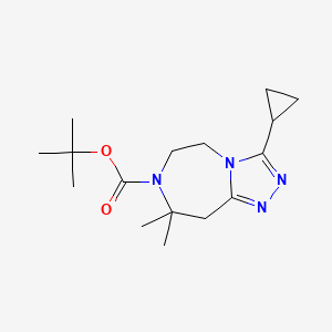 molecular formula C16H26N4O2 B7109933 tert-butyl 3-cyclopropyl-8,8-dimethyl-6,9-dihydro-5H-[1,2,4]triazolo[4,3-d][1,4]diazepine-7-carboxylate 