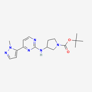 molecular formula C17H24N6O2 B7109940 Tert-butyl 3-[[4-(2-methylpyrazol-3-yl)pyrimidin-2-yl]amino]pyrrolidine-1-carboxylate 