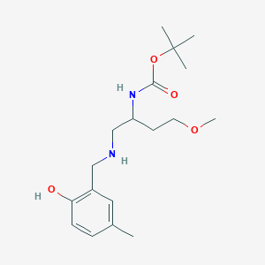 molecular formula C18H30N2O4 B7109941 tert-butyl N-[1-[(2-hydroxy-5-methylphenyl)methylamino]-4-methoxybutan-2-yl]carbamate 