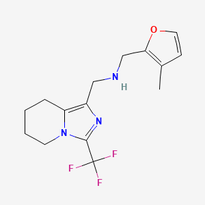 molecular formula C15H18F3N3O B7109961 N-[(3-methylfuran-2-yl)methyl]-1-[3-(trifluoromethyl)-5,6,7,8-tetrahydroimidazo[1,5-a]pyridin-1-yl]methanamine 