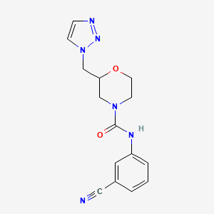 molecular formula C15H16N6O2 B7109982 N-(3-cyanophenyl)-2-(triazol-1-ylmethyl)morpholine-4-carboxamide 