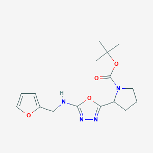 molecular formula C16H22N4O4 B7110075 Tert-butyl 2-[5-(furan-2-ylmethylamino)-1,3,4-oxadiazol-2-yl]pyrrolidine-1-carboxylate 