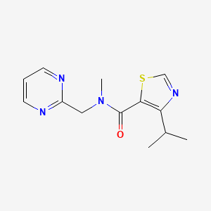 molecular formula C13H16N4OS B7110167 N-methyl-4-propan-2-yl-N-(pyrimidin-2-ylmethyl)-1,3-thiazole-5-carboxamide 