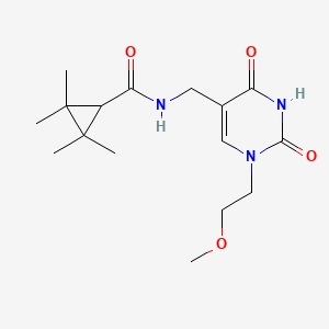 molecular formula C16H25N3O4 B7110183 N-[[1-(2-methoxyethyl)-2,4-dioxopyrimidin-5-yl]methyl]-2,2,3,3-tetramethylcyclopropane-1-carboxamide 