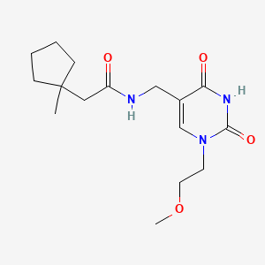 molecular formula C16H25N3O4 B7110184 N-[[1-(2-methoxyethyl)-2,4-dioxopyrimidin-5-yl]methyl]-2-(1-methylcyclopentyl)acetamide 